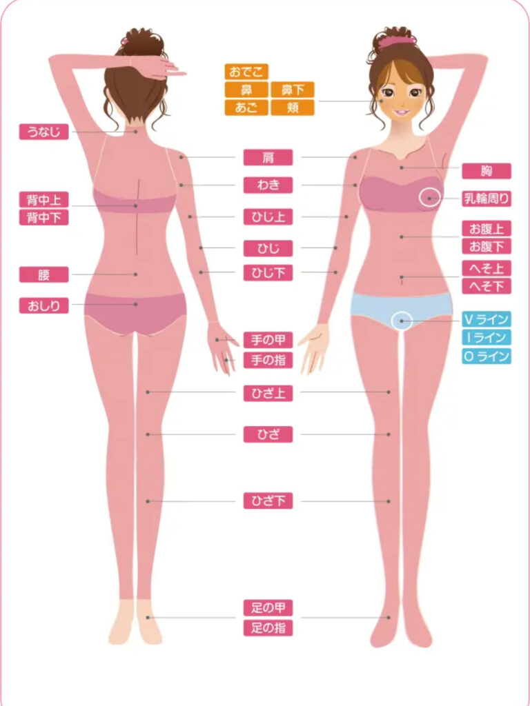 エミナルクリニック脱毛箇所